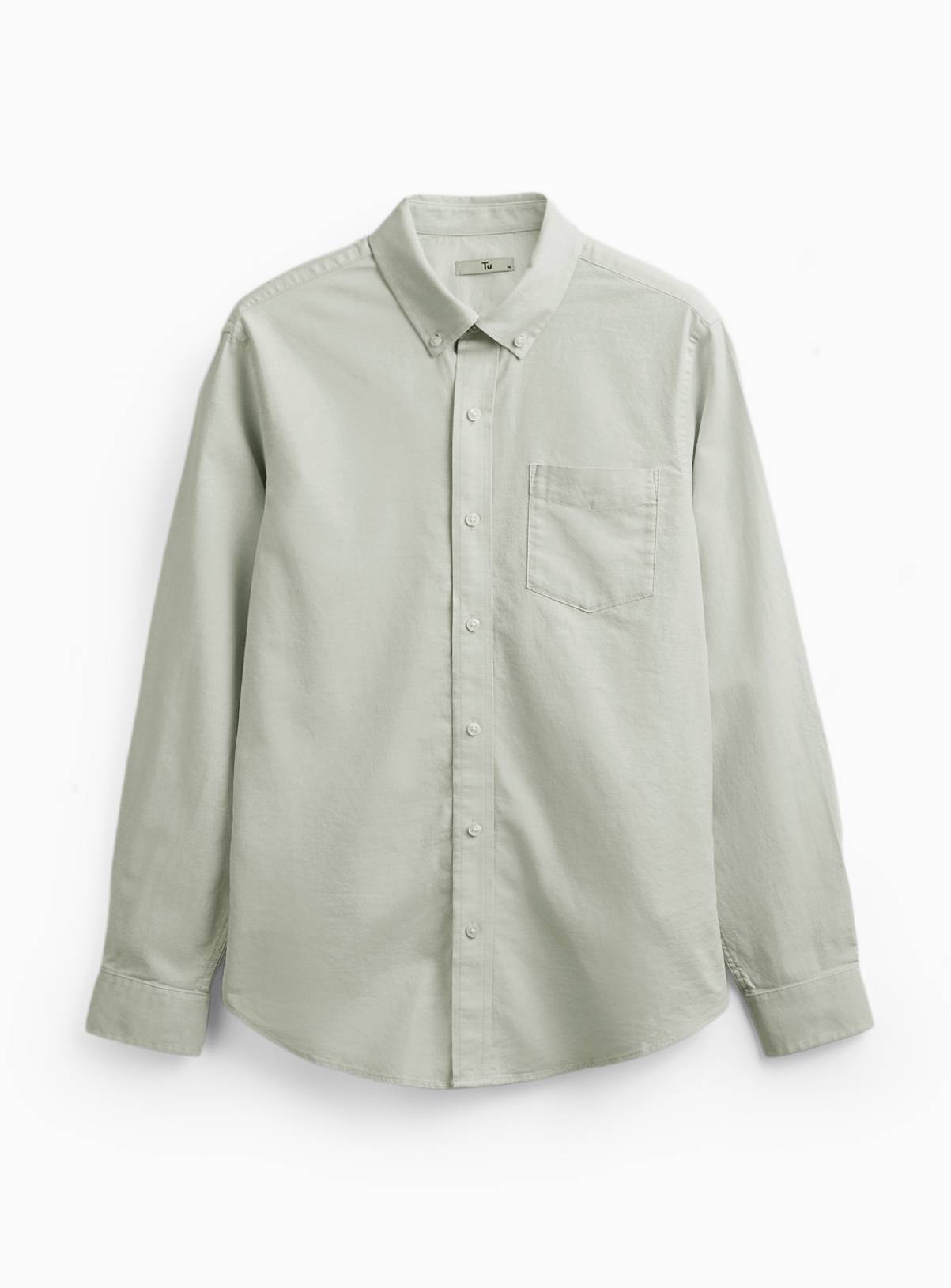 Light Green Slim Fit Long Sleeve Oxford Shirt L - Image 3